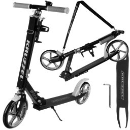 Trotineta pliabila pentru copii Kruzzel Spidoo, gri-negru, roti 200 mm
