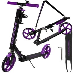 Trotineta pliabila pentru copii Kruzzel Spidoo, mov, roti 200 mm