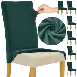 Set 6 huse elastice pentru scaune, verde sticla, RUHHY