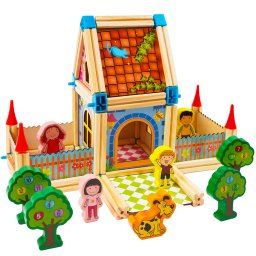 Set blocuri de constructie casa din lemn, 268 piese, Kruzzel
