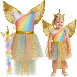 Costum unicorn pentru copii 3 piese, 110-116 cm, Kruzzel