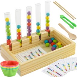 Sorter educativ din lemn pentru numarat si culori Kruzzel