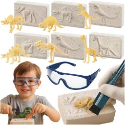 Set de excavare dinozauri 6 în 1 educativ cu unelte Kruzzel