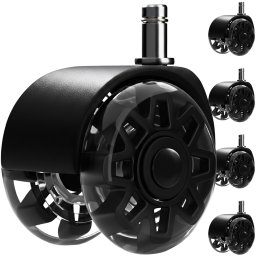 Set 5 roti pivotante negre pentru scaun de birou si gaming Ruhhy