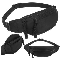 Borseta de alergare Trizand impermeabila, 2L, neagra, 2 buzunare