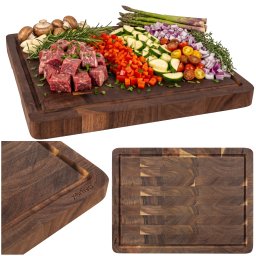 Tocator mare din lemn de acacia Zortiva, 43x33 cm, grosime 3 cm