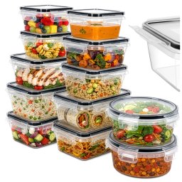 Set 12 caserole etanse pentru alimente Zortiva, 5 dimensiuni