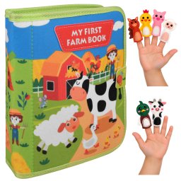 Carte senzoriala Montessori cu activitati, tematica ferma, Kruzzel