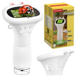 Microscop educational digital pentru copii Kruzzel 1000x, alb