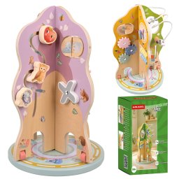 Jucarie educativa din lemn Kruzzel Arbore multifunctional 10 în 1