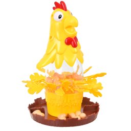 Joc de îndemanare Chicken Fun pentru copii, cu gainusa, 20 oua si 30 bete