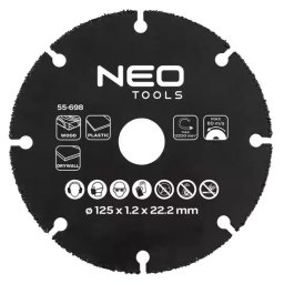 Disc pentru debitare lemn, plastic si gips-carton 125x22.2 mm Graphite