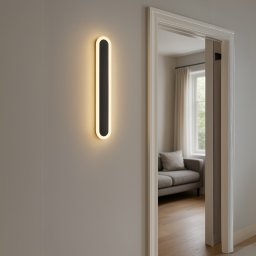 Aplica LED de exterior SUHA 70 cm, 10W, IP65, metal, liniara, neagra