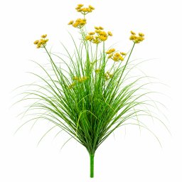 Planta artificiala decorativa tip marar, 80 cm, 9 flori galbene