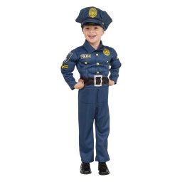 Costum de carnaval politist pentru copii cu cascheta, Super Politist