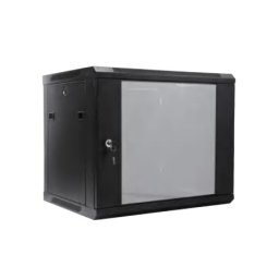 Dulap rack 19 inch 6U 600x600 metalic, montaj pe perete, negru
