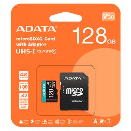 Card microSDXC ADATA Premier Pro 128GB V30 A2 UHS-I cu adaptor