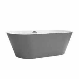 Cada baie freestanding Leziter Noa din acril, gri, 170x75x56 cm
