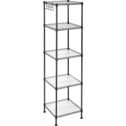 Raft metalic SONGMICS cu 5 niveluri ajustabile, 30x30x124 cm, negru