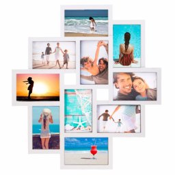 Rama foto colaj de perete pentru 10 fotografii, 48,5x53 cm, alba