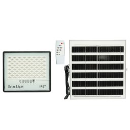 Proiector LED solar 200W, 6500K, IP67, cu telecomanda si panou 15W
