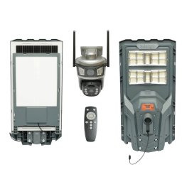 Lampa solara LED 400W cu camera Wi-Fi duala 3MP PTZ 360 si panou 30W
