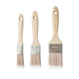 Set 3 pensule plate pentru vopsit 25, 38, 50 mm, PET, maner lemn