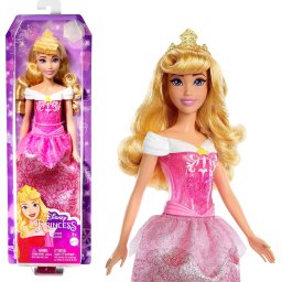 Papusa Disney Printesa Aurora cu rochie roz si diadema