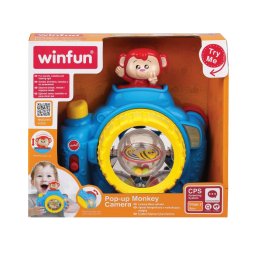 Jucarie camera foto interactiva Winfun cu maimutica pop-up, 9 luni+