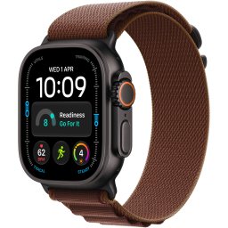Ceas Smartwatch Apple Watch Ultra 4, GPS + Cellular, 49mm Black Titanium Case, Burgundy Alpine Loop - M