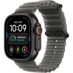 Ceas Smartwatch Apple Watch Ultra 4, GPS + Cellular, 49mm Black Titanium Case, Translucent Black Ocean Band