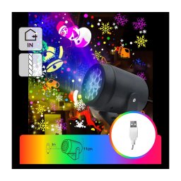 Aigostar - Proiector LED de Crăciun cu fulgi de zăpadă LED/5W/230V multicolor
