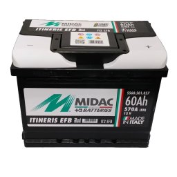 Baterie auto 60Ah Midac Itineris EFB Start-Stop 242x175x190 570A 12V
