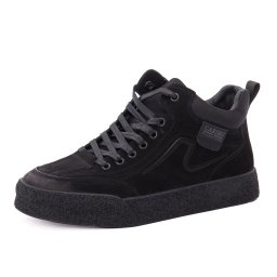 Ghete barbati din piele naturala intoarsa, Caribu, 1J290005A 01-I, negru