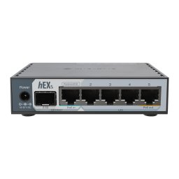 Router MikroTik hEX S cu 5 porturi Gigabit, PoE si port SFP 2.5G