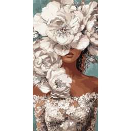 Set pictura pe numere, cu sasiu, Flora - culori metalizate, 40x80 cm
