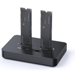 Gembird DD2-U3M2 Stație de andocare dublă USB-C M.2 NVMe/SATA SSD - Negru PC
