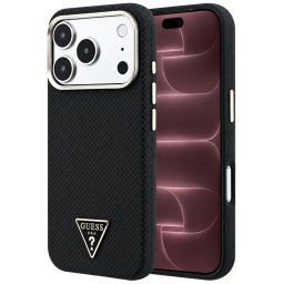 Husa Husa pentru iPhone 18 Pro Max / iPhone 17 Pro Max - Guess Kevlar Triangle Logo MagSafe (GUHMP18X6PWKSGTK) - Black