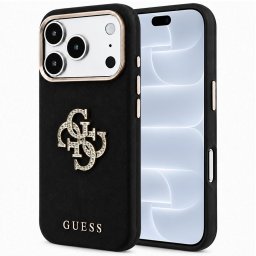 Husa Husa pentru iPhone 18 Pro / iPhone 17 Pro - Guess Smooth Big Strass Logo (GUHCP18L6PWGSPDK) - Black