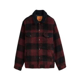 LEVIS Geacă Type 3 Ext Sherpa Trucker 008DM0000 jerome plaid/vineyard wine plaid