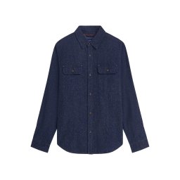 SCOTCH & SODA Cămaşă Denim Flannel Relaxed Fit Overshirt 183719 410 indigo