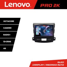 Navigatie Android Lenovo QLED 2K 12+256 pentru Mitsubishi Outlander 2007-2012