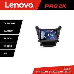 Navigatie Android Hyundai Elantra 2013-2015 Lenovo QLED 2K 12GB+256GB