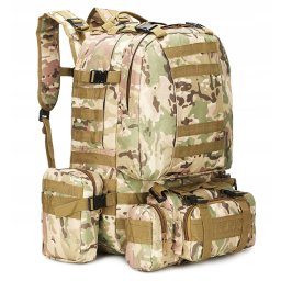 Rucsac militar impermeabil 50L, 4 in 1, ultra usor, camuflaj combat