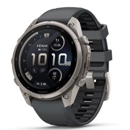 Ceas Smartwatch Garmin Fenix 9 Pro, 47 mm, AMOLED, Sapphire, inReach, GPS, Wi-Fi, Android/iOS, Titanium, Graphite/Black Silicone Band