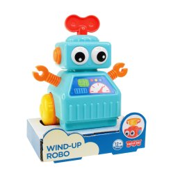 Jucarie interactiva robotel cu cheita albastru pentru copii 12 luni+