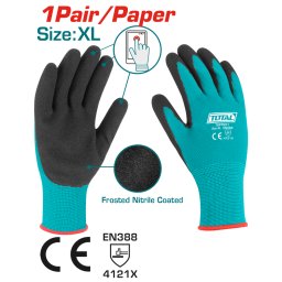 Manusi de protectie TOTAL din nitril si textil, tactile, marimea XL