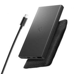 Baterie Externa Spigen Essential, 10000mAh, 22.5W, QC + PD, 1 x USB-A - 2 x USB-C, Neagra