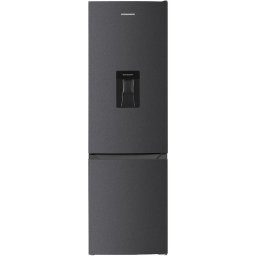 Combina frigorifica Heinner HC-HM260DGWDE++, 262 l, Clasa E, Dozator de apa, Control electronic cu termostat ajustabil, Lumina LED, 3 rafturi din sticla frigider, 3 sertare congelator, Usa reversibila, H 180 cm, Gri antracit texturat
