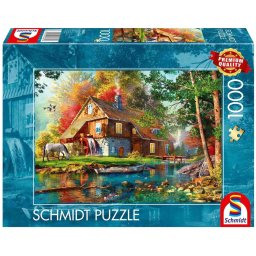 Puzzle Schmidt: Moara de apa toamna, 1000 piese